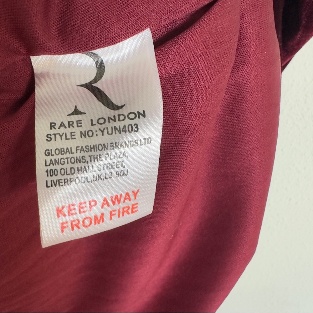 Rare London Velvet Ruched Drape Wrap Midi Dress In Berry View 5